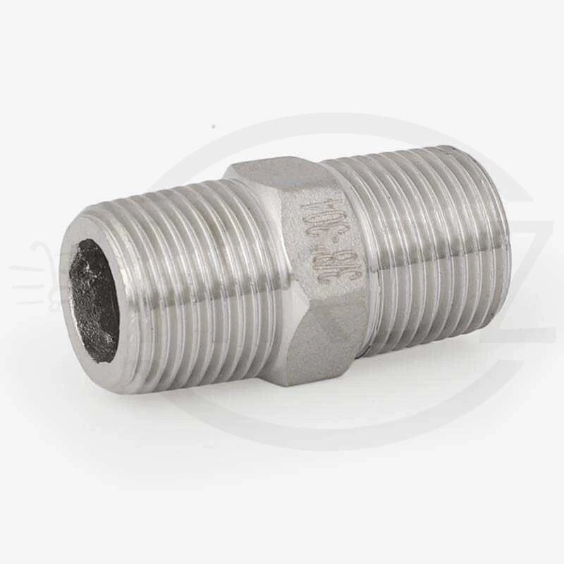 BSP Male to Male Stainless Steel Hexagon Nipple Pipe Fittings | 201 / 304 / 316 | 1/8" to 4"