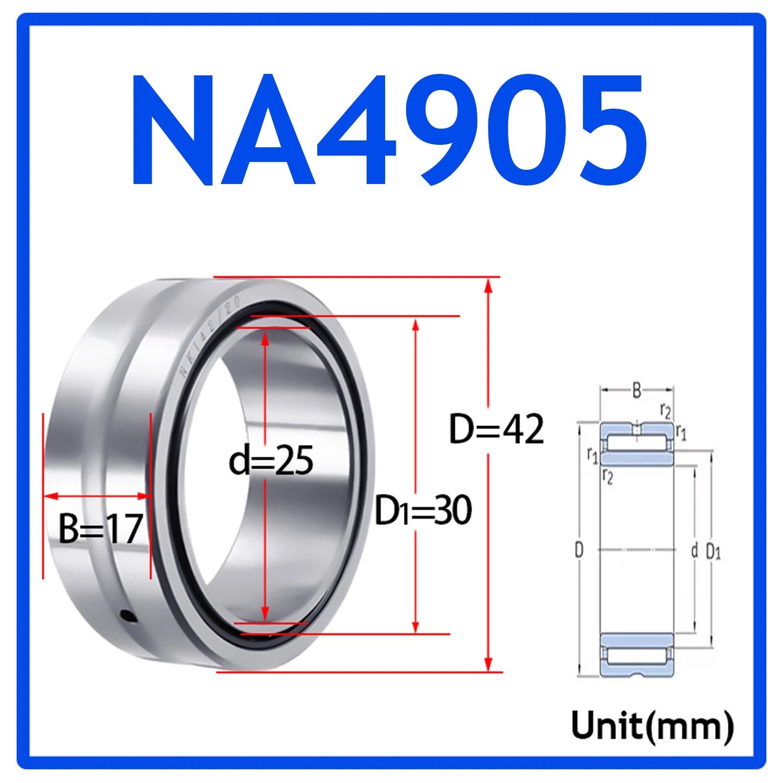 Needle Roller Bearings With Inner Ring High-Quality NA4900 - NA6920 ID 10-100mm
