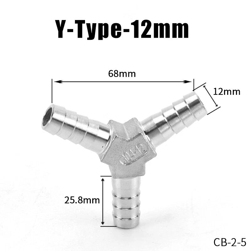 Stainless Steel BSP Hose Tail Connector Fitting — Y / L / T / Inline Type