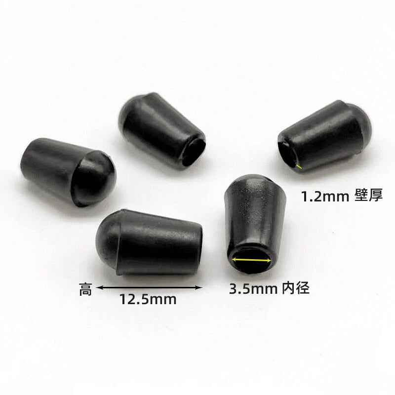 Goobetter Round PVC Rubber End Caps – 2.5mm to 19mm (Black, White, Transparent)