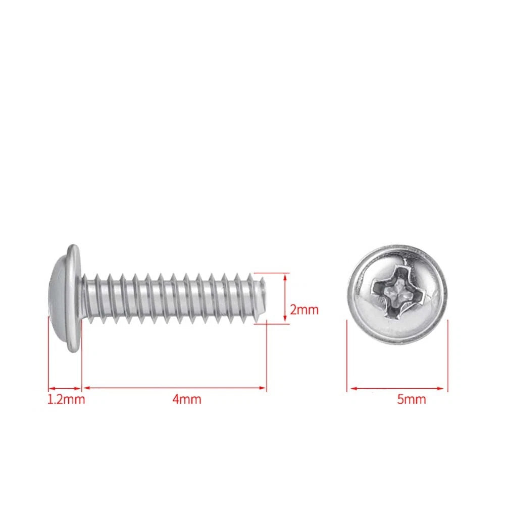 M1.7–M4 Stainless Steel Phillips Pan Head Machine Screws — 304 A2, Multiple Sizes