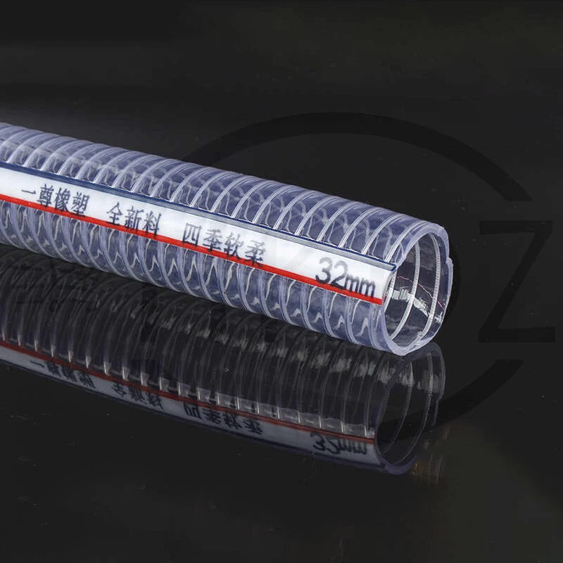 Wire Reinforced Clear PVC Hose Pipe — Heavy Duty, Flexible, Water Air Fuel