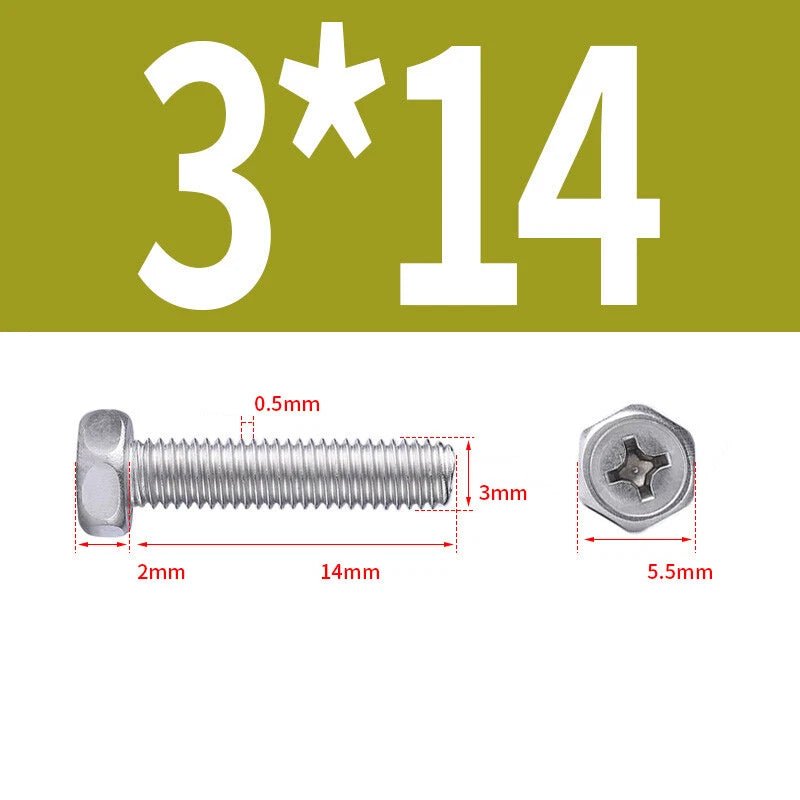 A2 Stainless Steel Hex Head Machine Screws – M3 M4 M5 M6 M8, Fully Threaded (304 Grade) - HomeDIYer
