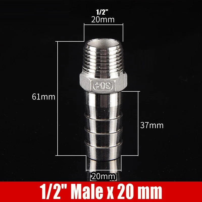 1/4"-4" Inch Female/Male Stainless Hose Connector Fitting For Air Water Fuel Gas