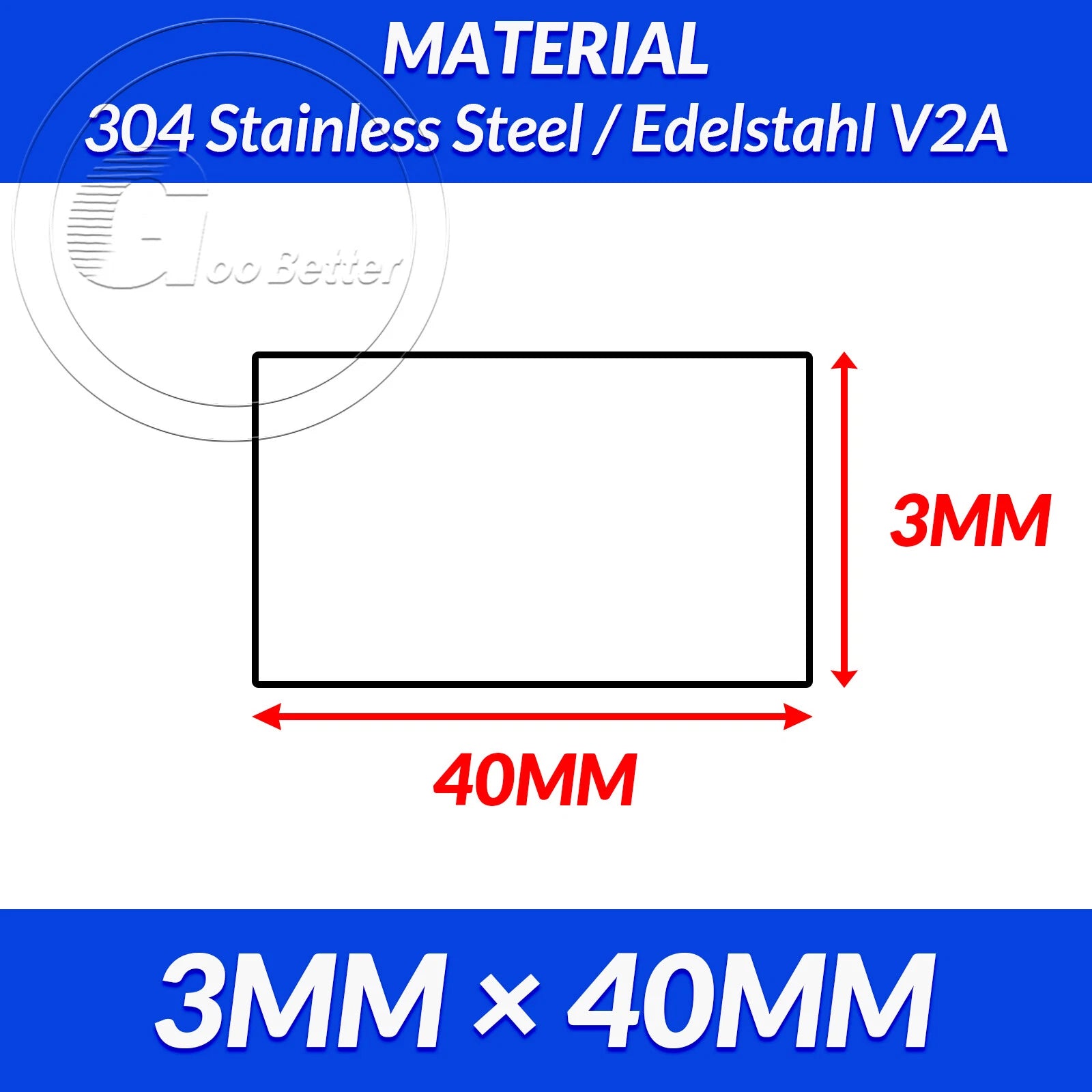 304 A2 Stainless Steel Flat Bar Metal Plate Strip Width 10MM-80MM Length 300MM