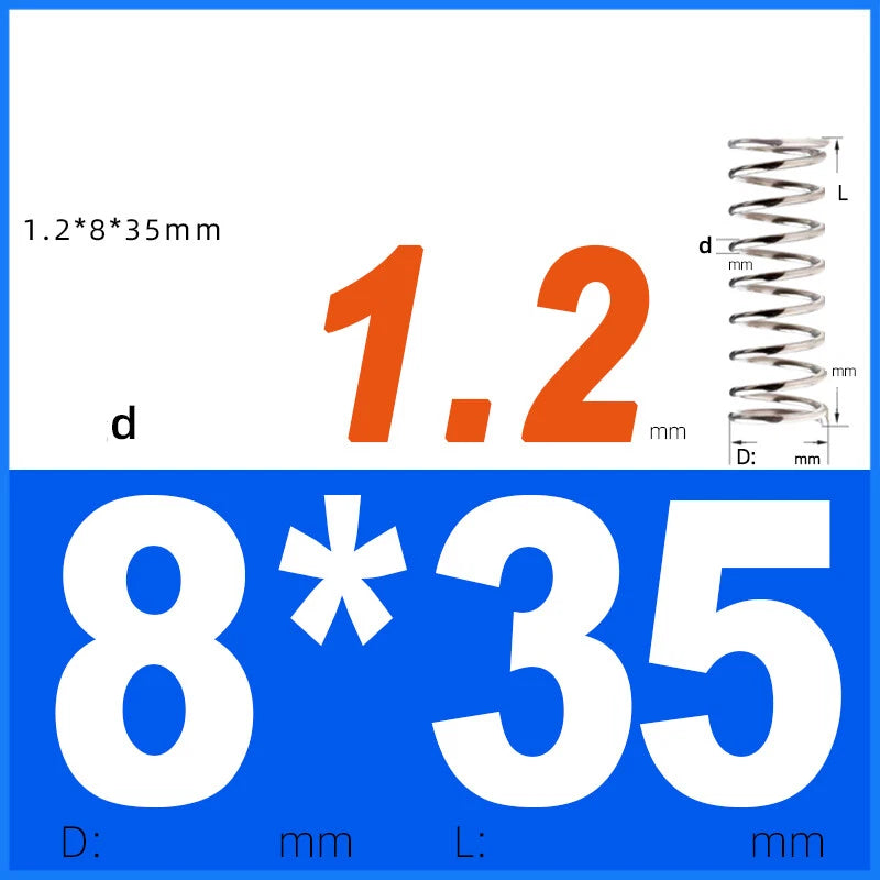 Compression Spring 1.2mm Wire Dia 8mm - 13mm OD Small Pressure Springs