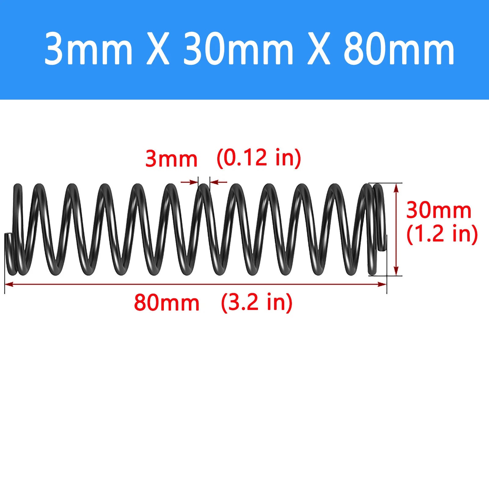 Springs Compression springs Extension spring Blank Wire diameter 3mm 6mm