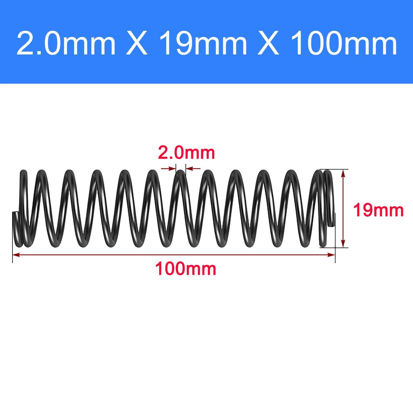 Compression Spring Spring Steel Pressure Coil 2mm Wire OD 8-25mm 10-100mm Shop