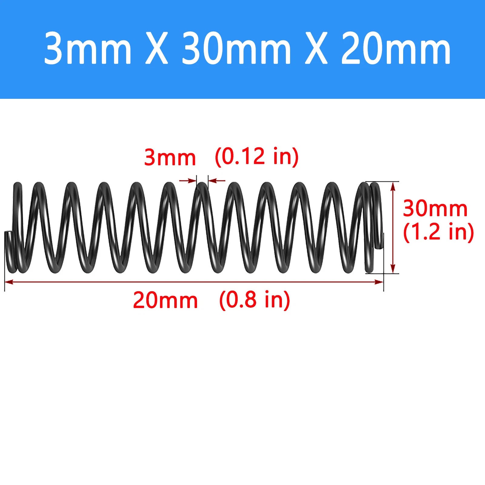 Springs Compression springs Extension spring Blank Wire diameter 3mm 6mm