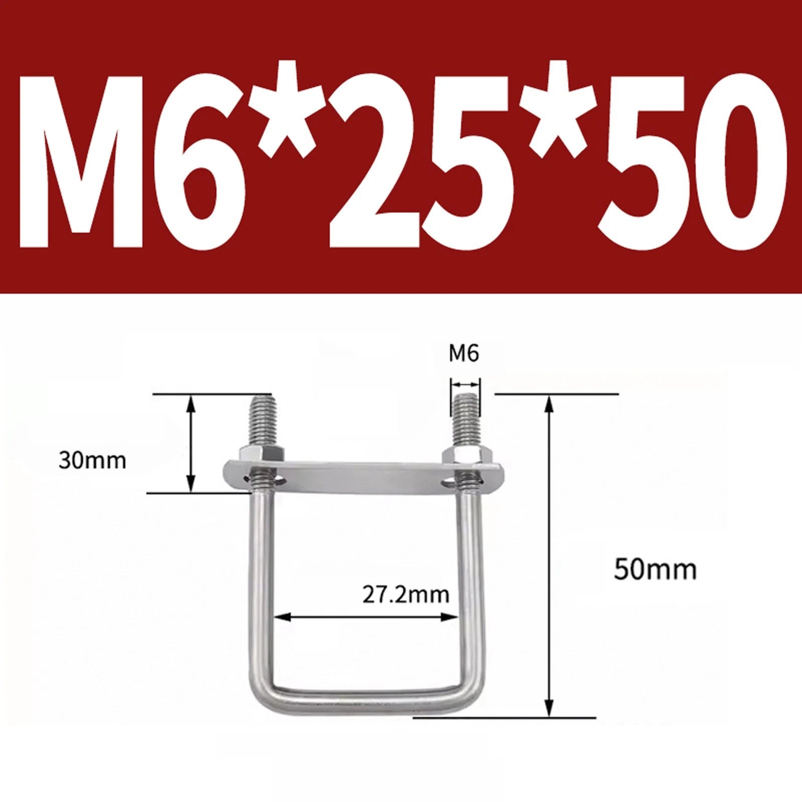 M6 M8 M10 M12 U Bolt Plates & Nuts Standard U-Bolts Stainless Steel 304 Trailer