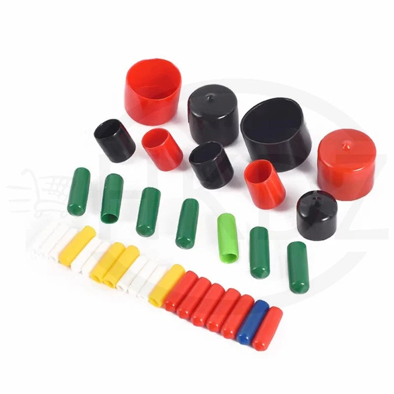 PVC End Caps for Screws, Bolts, Rods, Tubes & Cables – Thread Cover Protector, Rubber Plastic Caps (12-114mm, Multiple Colors)