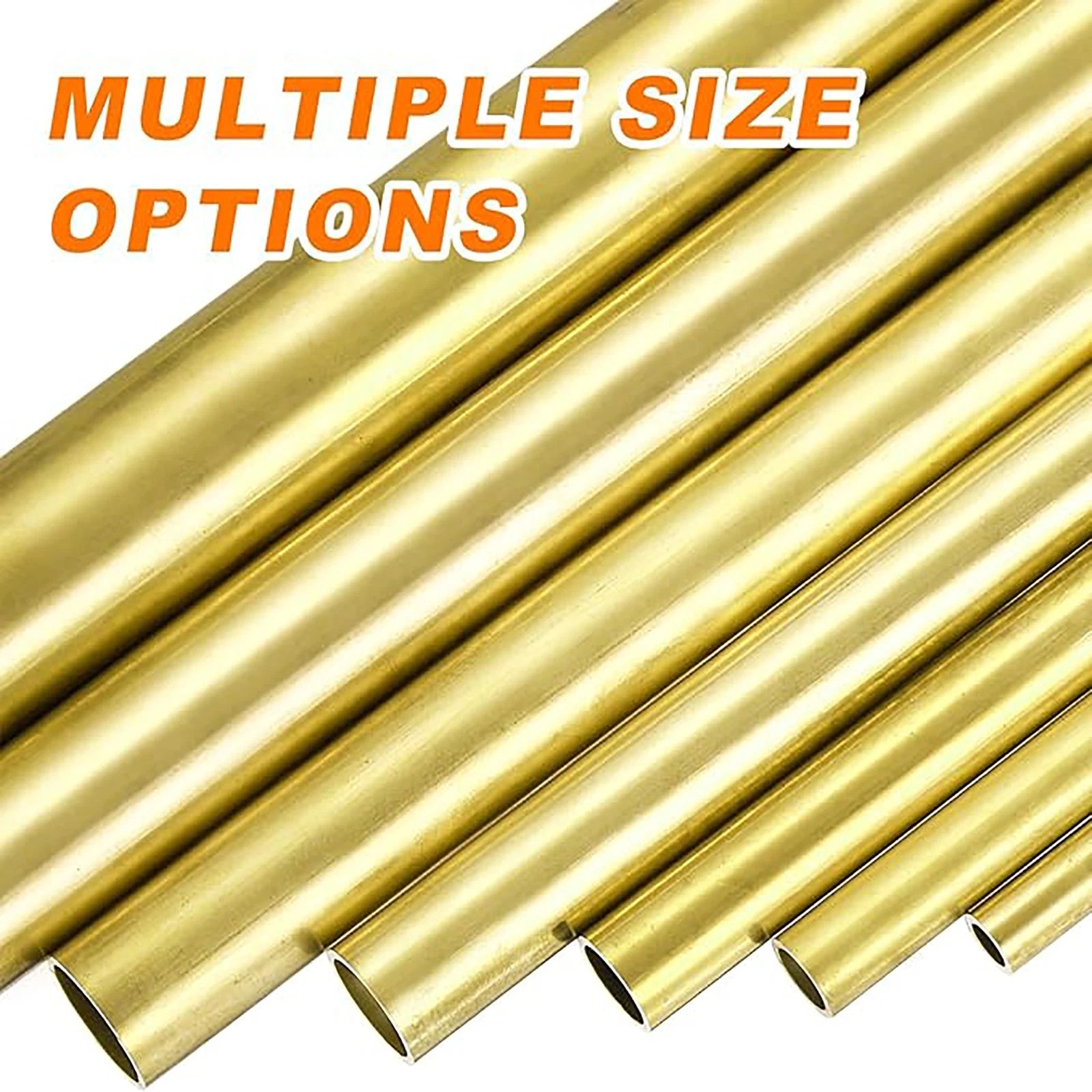 Brass Round Tube Pipe — OD 2mm to 80mm, Wall 0.5mm to 15mm, 200mm Length