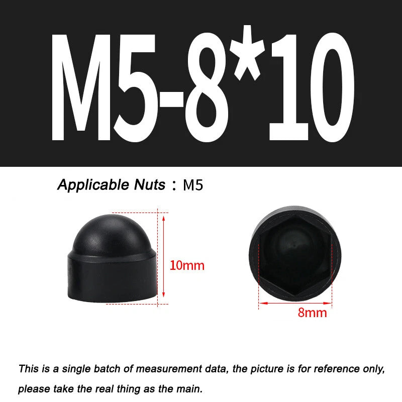 Hex Bolt & Nut Protection Caps – Plastic Hexagonal Screw Covers for M4 M5 M6 M8 M10 to M24 (PE, 5-100 Pack)