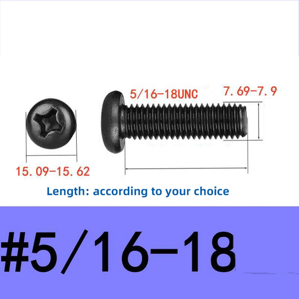 Black Pozi Phillips Pan Head Machine Screws UNC UNF — #2-56 #4-40 #6-32 #8-32 #10 1/4 5/16