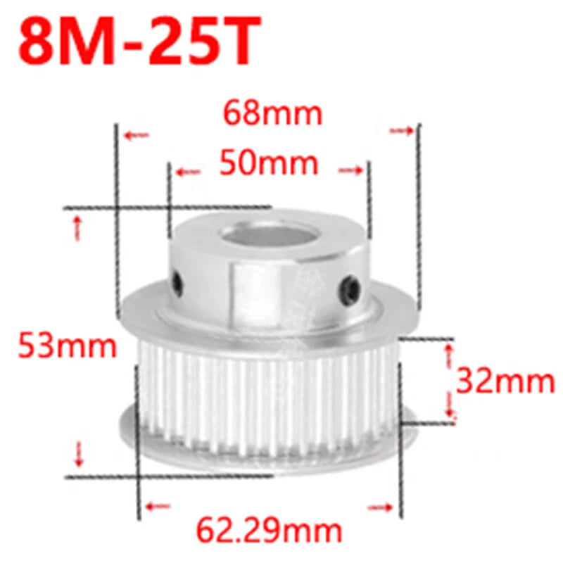 8M 12-26T Timing Pulley 30mm Belt Synchronous Wheel Gear 3D Printer Bore 8-30mm