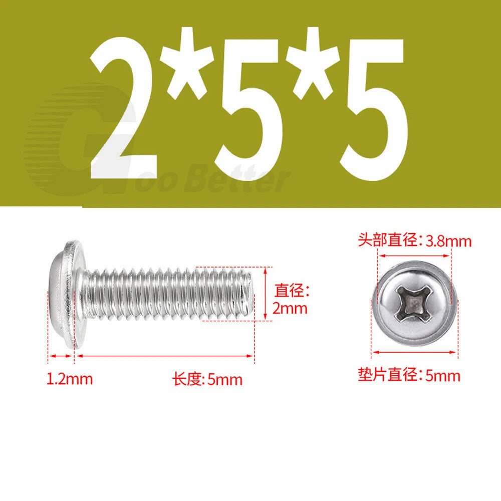 Flanged Phillips Pan Head Machine Screws – A2/A4 Stainless Steel, M1.4 to M6 (304/316)