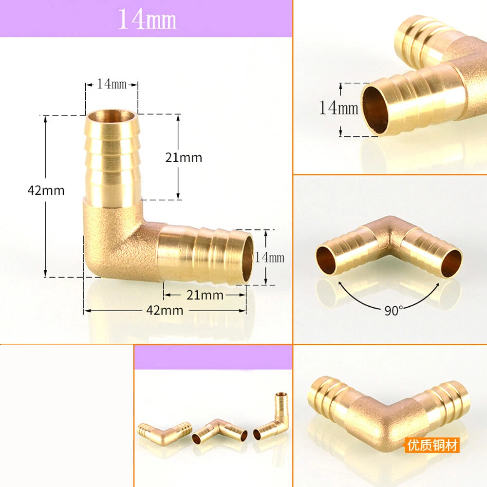Brass Elbow Barb Hose Connector 4mm–19mm | Air Gas Fuel Pipe Fitting