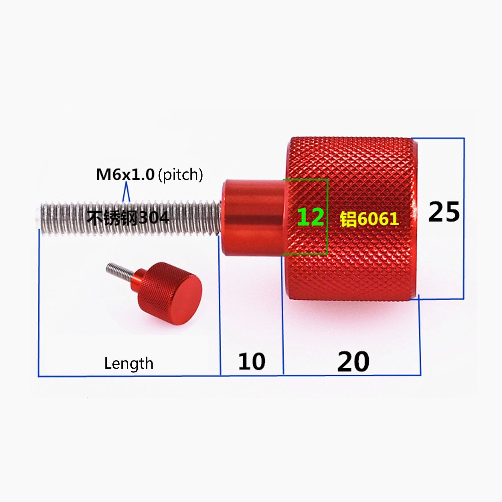 M3 M4 M5 M6 M8 M10 Knurled Thumb Screws 304 Stainless Steel Hand Grip Knob Bolts