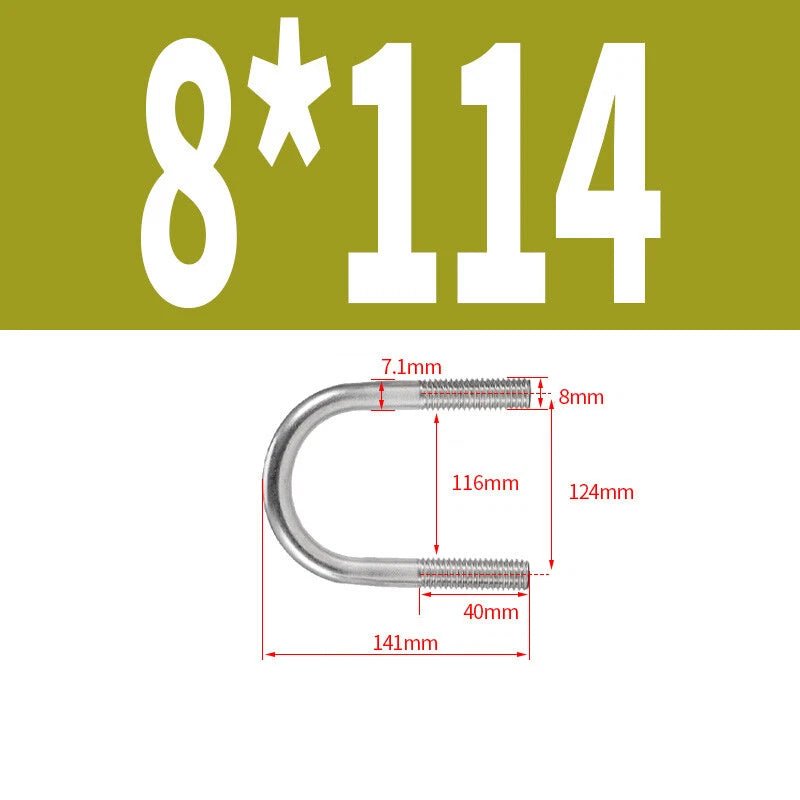M8 U - Bolts Round Bend A2 Stainless Steel — 22mm to 161mm, Choose Your Pack - HomeDIYer