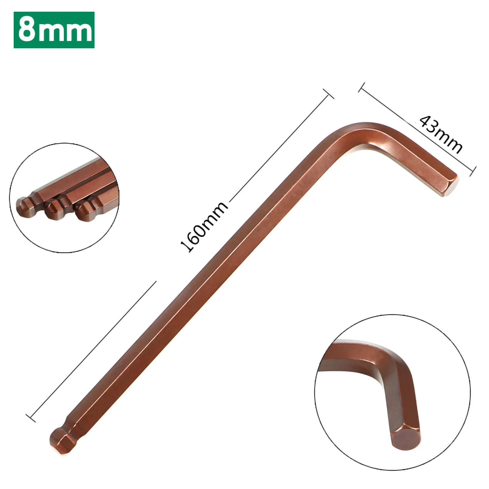 Allen Ball End Hex Key Wrench 1.5mm 2mm 2.5mm 3mm 4mm 5mm 6mm 8mm 10mm 12mm 14mm