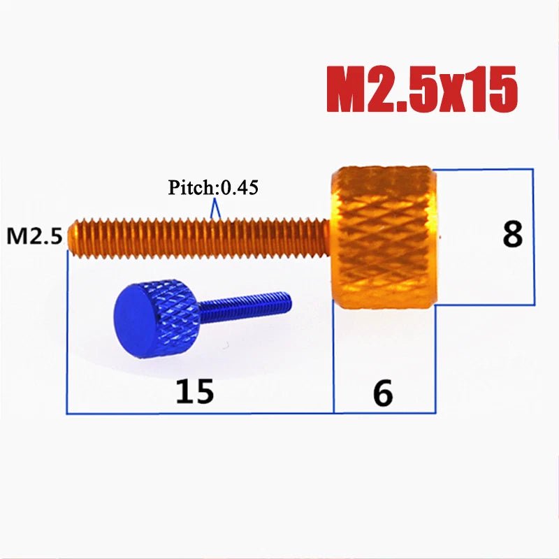 M2–M5 Aluminum Alloy Knurled Thumb Screws | Hand - Tightenable Knob Bolts | 4–15mm - HomeDIYer