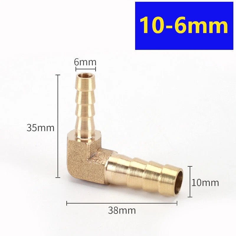 Brass Elbow Hose Tail Reducer Fitting — Air Water Gas Fuel Tubing Connector
