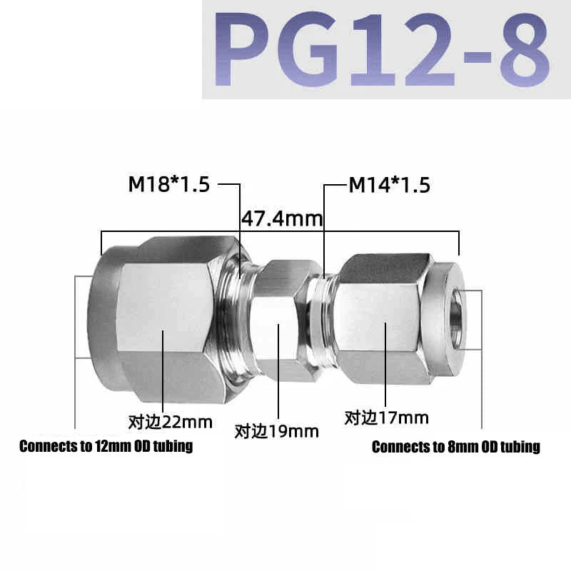 304 Stainless Steel Compression Reducing Connector | A2 Push-Fit Tube Reducer