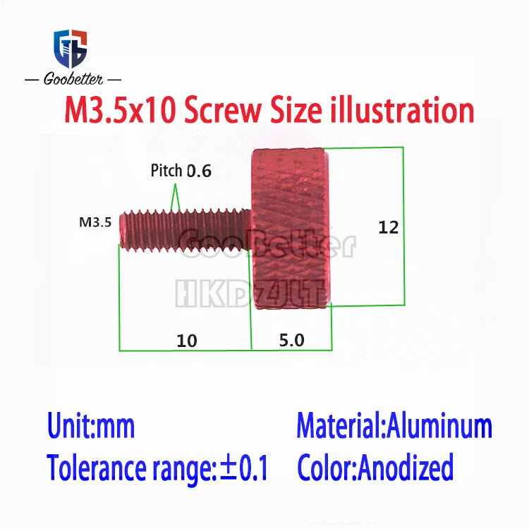 M3 Knurled Thumb Screws – Flat Head Anodized Aluminum, Hand-Tighten Knob Bolts