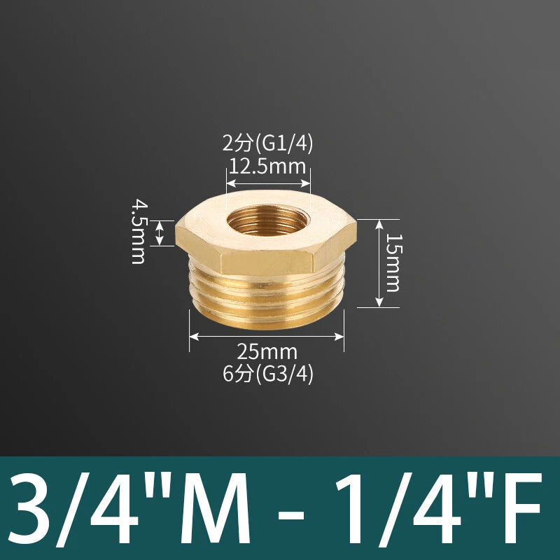 BSP Brass Reducing Hexagon Bush — Male to Female Thread Fittings (1/4" to 1")