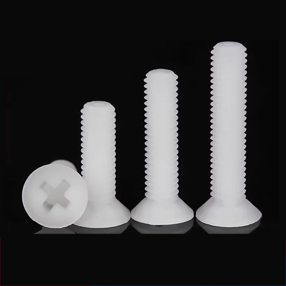 Nylon Phillips Machine Screws – Pan / Countersunk Head, Metric M3 M4, Electrical Insulating