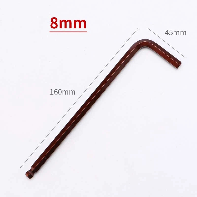 Alloy Steel Long Arm Allen Key Ball Point End Hex Wrench L Shape 1.5-19mm Metric
