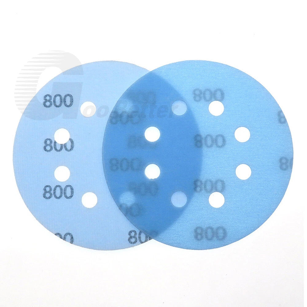 125mm 8 Hole Wet & Dry Sanding Disc 5 inch 600-5000 Grit for Car Sandpaper Pads