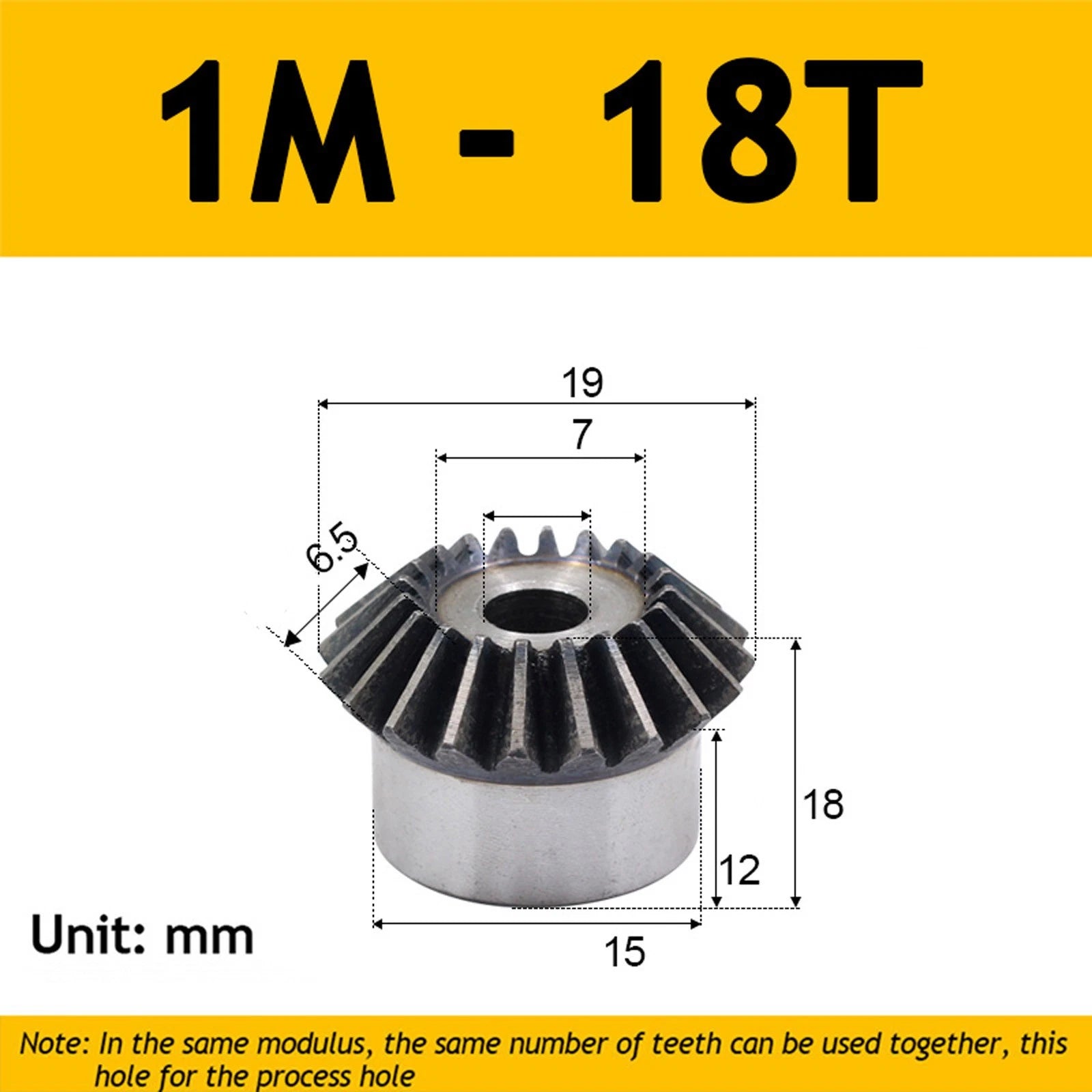 1 Module Steel Umbrella Tooth Bevel Gear Helical Motor Gear 15-40 Tooth
