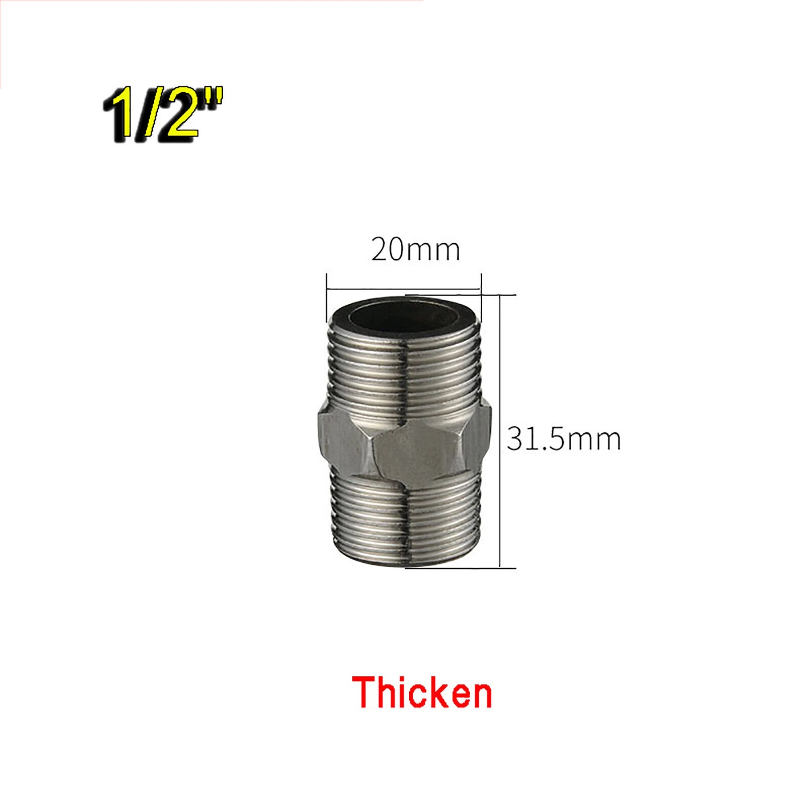 Male x Male Stainless Steel Pipe Fittings — Equal & Reducing Straight Connector