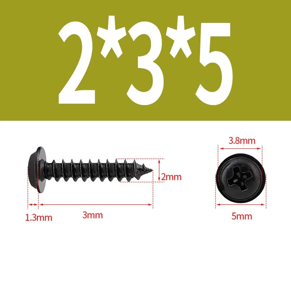 Black Phillips Flanged Head Self Tapping Screws – M1.2–M5 Carbon Steel