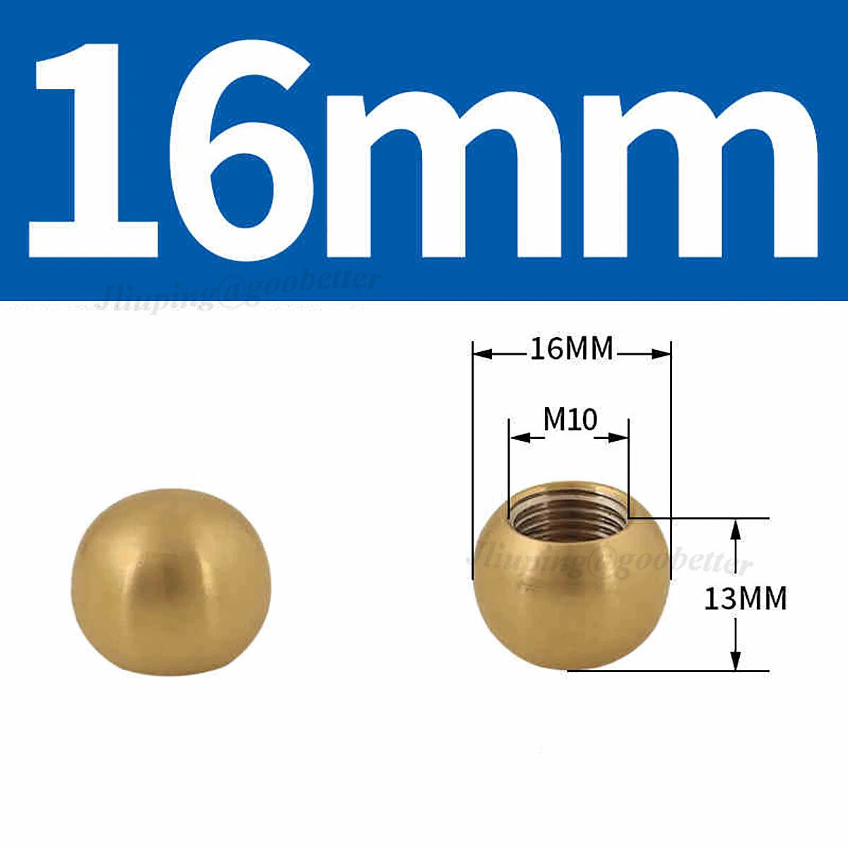 Brass Ball Cap Nuts – Lamp Finial Screw Caps, Female Thread M3 to M12, Ball Diameter 6–25mm