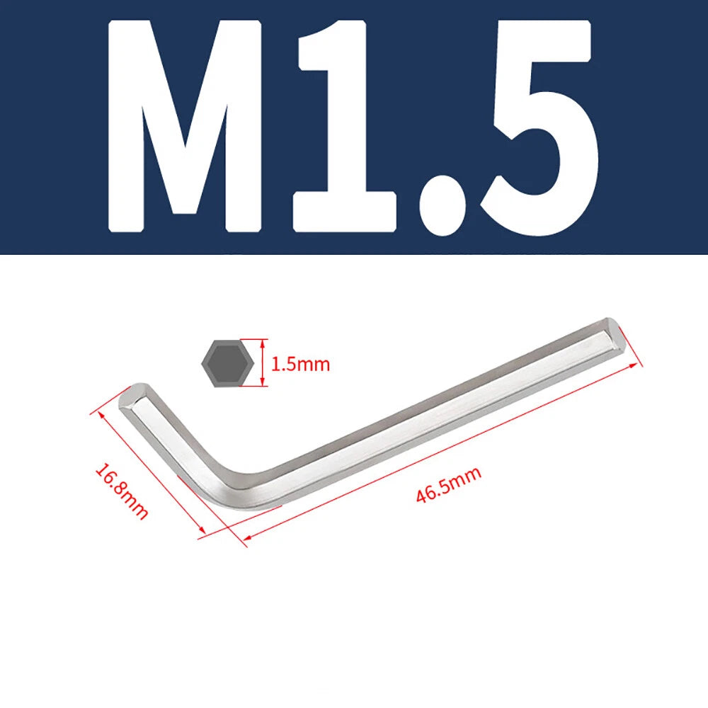 Long Arm Allen Key Metric 1.5mm-8mm Hexagonal Hex Wrench Stainless Steel 304 A2