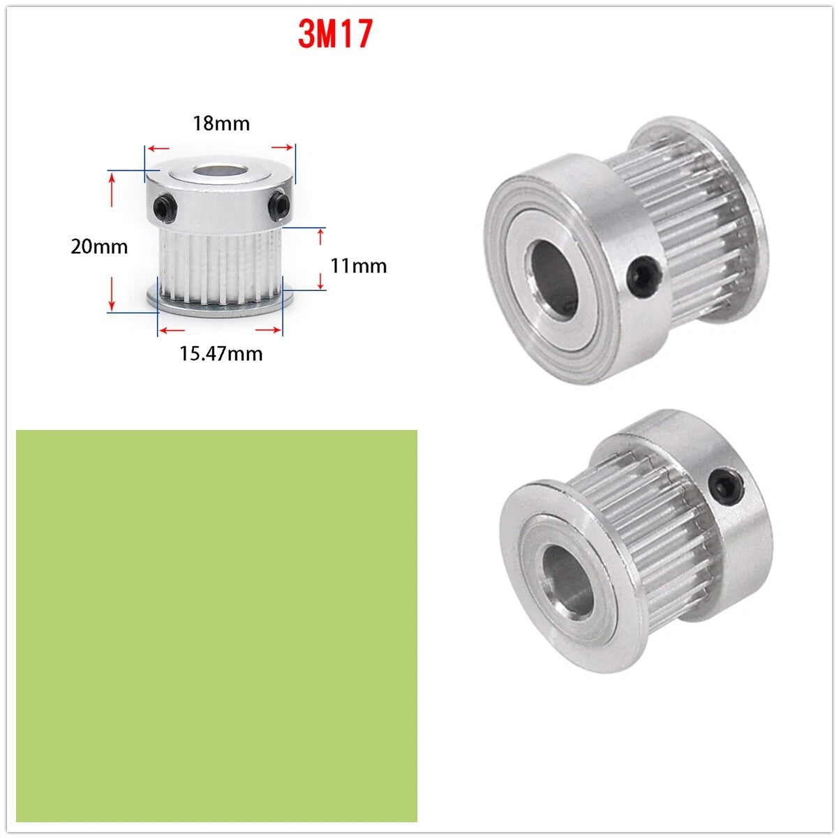 HTD3M Timing Belt Pulley 12 - 30 Tooth Multiple Bore Choice for CNC Step Motor