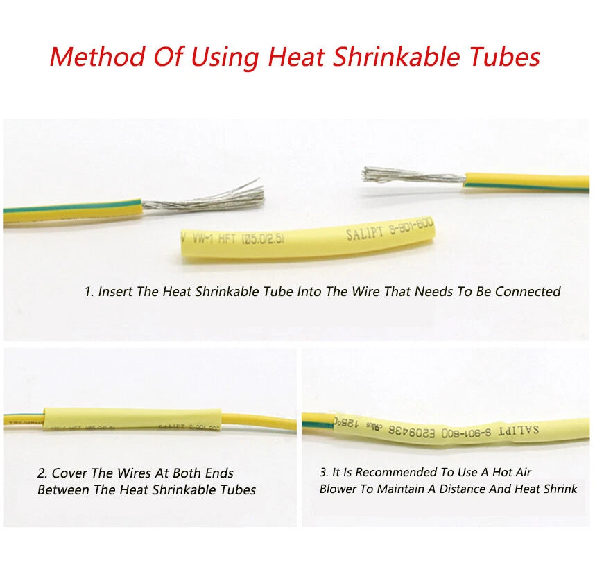 Heat Shrink Tubing 2:1 Ratio – Wire Cable Sleeve 10mm to 20mm, Multiple Colors
