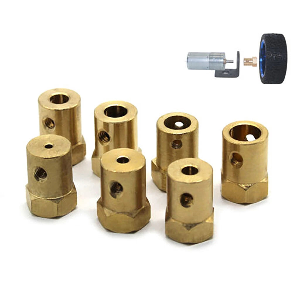 3-8mm Brass RC Car Wheels Shaft Motor Flexible Coupling Coupler Hex Connector