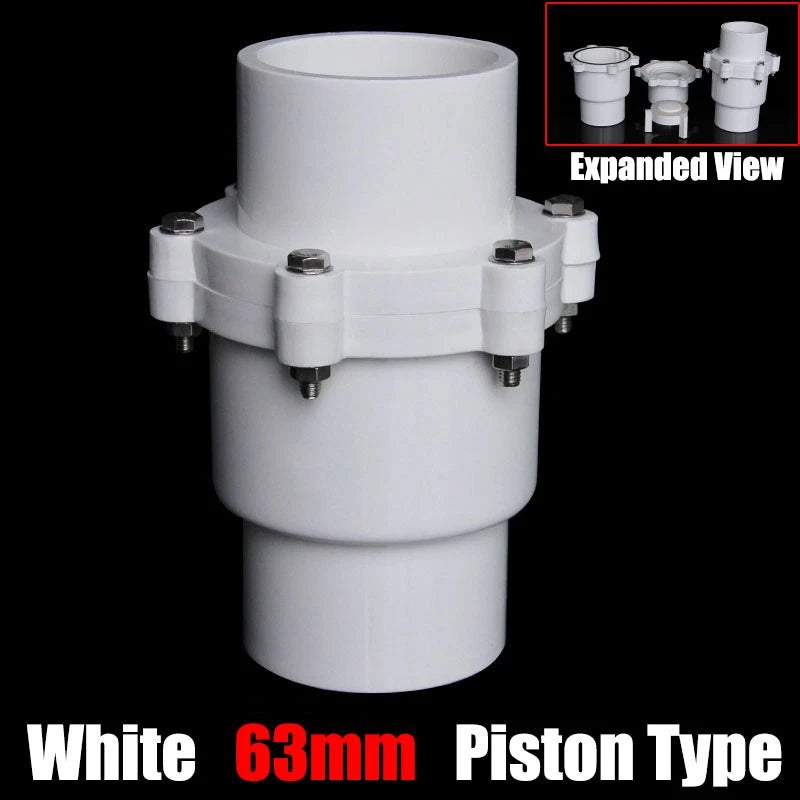 PVC One-way Spring Piston Flap Check Valve Pipe Fittings Ø 32 40 50 63 75 90mm