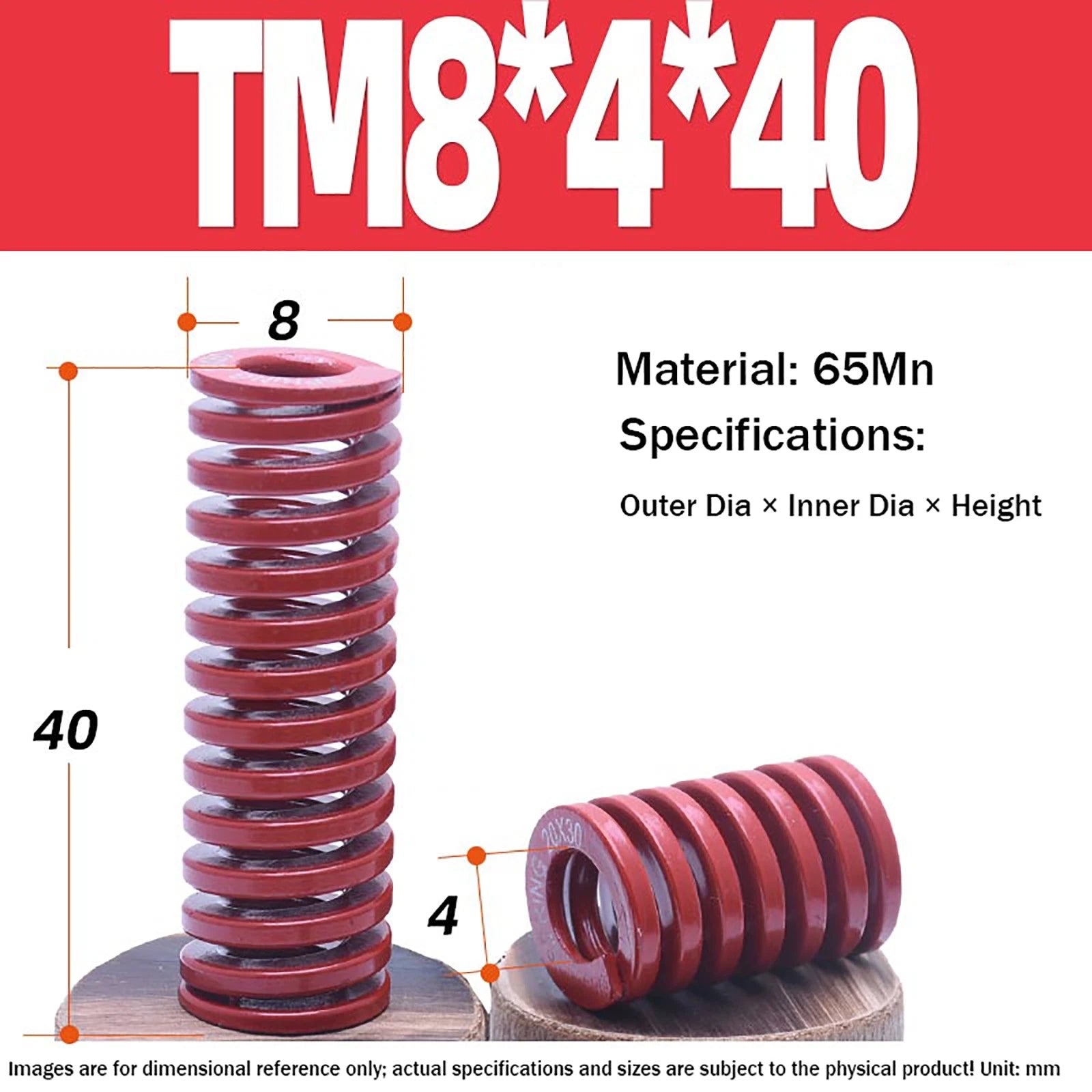 Heavy Load Duty Compression Die Spring, 8mm-50mm Diameter & Up To 400mm Long JIS