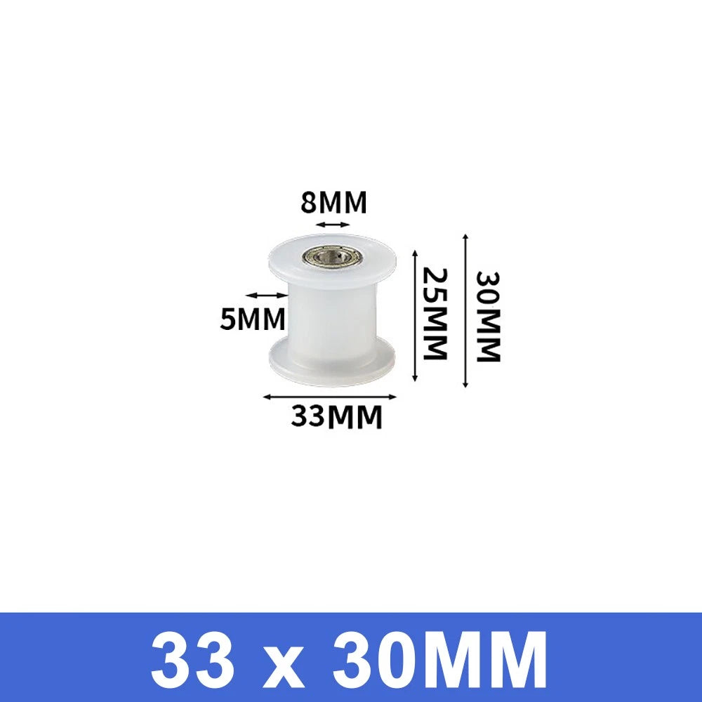 25mm - 55mm Square Flat Nylon Pulley H Idler Wheels, Ball Bearing Nylon Rollers