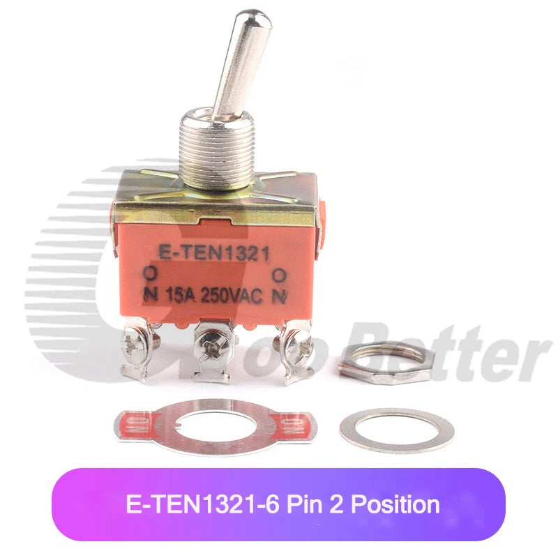 Heavy Duty Toggle Switch On-Off / On-Off-On — SPST/SPDT 2/3 Position, 2/4/6 Pin, 5A 250VAC