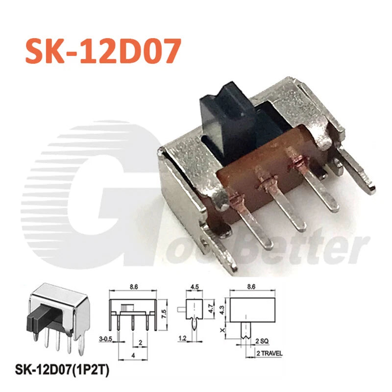 Miniature Slide Switch SPDT 2-Position On-Off Micro Toggle for Model Railway
