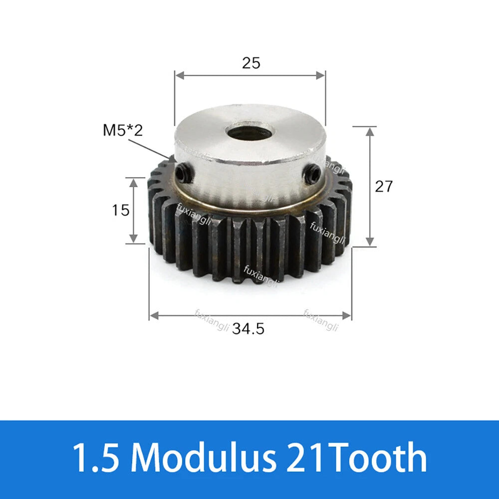 1.5 Modulu 12T-40T Spur Gears pitch 4.71mm 45# Steel With Step Pinion Motor Gear
