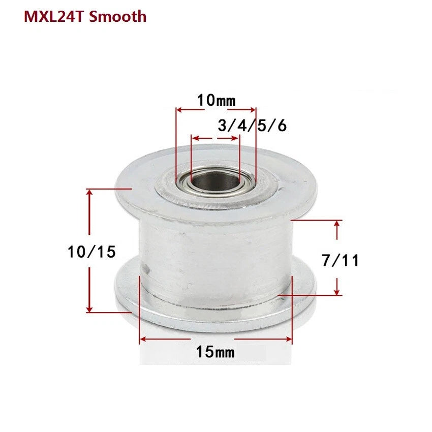 MXL Timing Belt Drive Tensioner Pulley Smooth Tooth/Toothed Idler Width 7/11mm