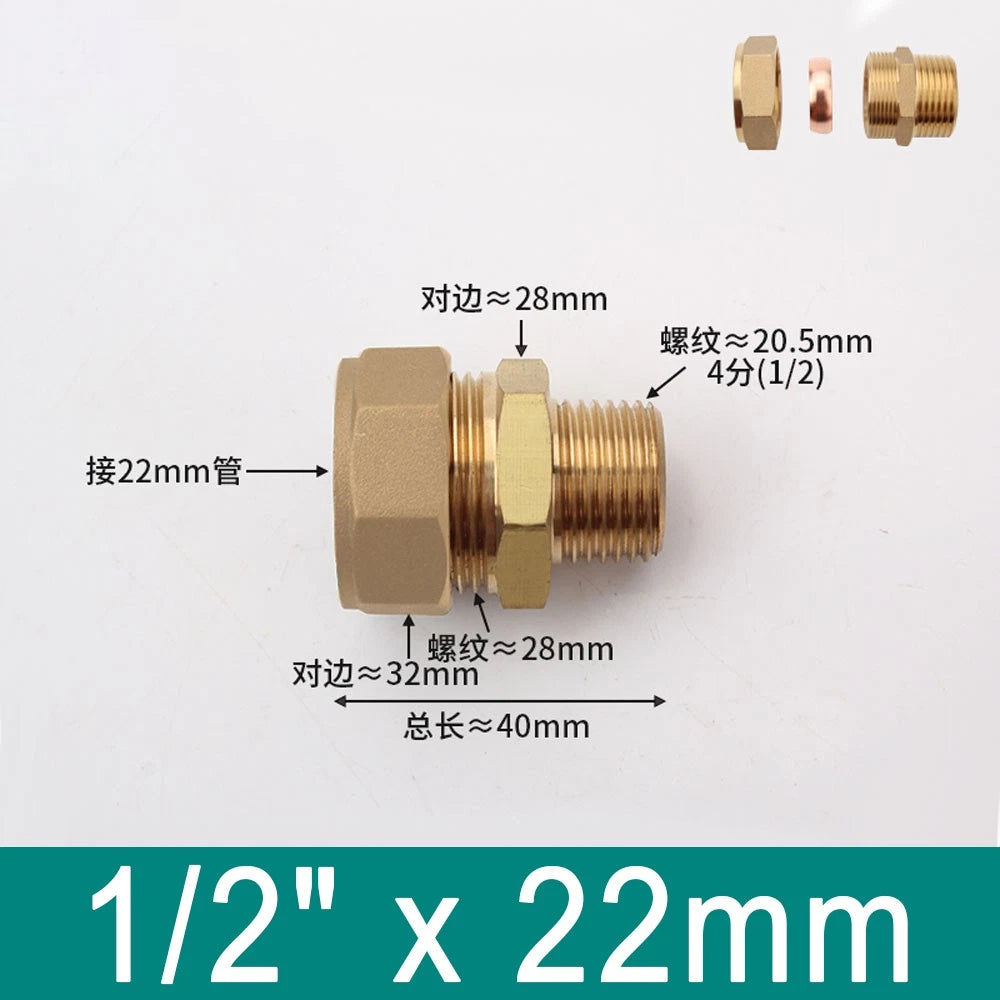 Brass Compression Ferrule Fittings with Male Thread for Copper Tube