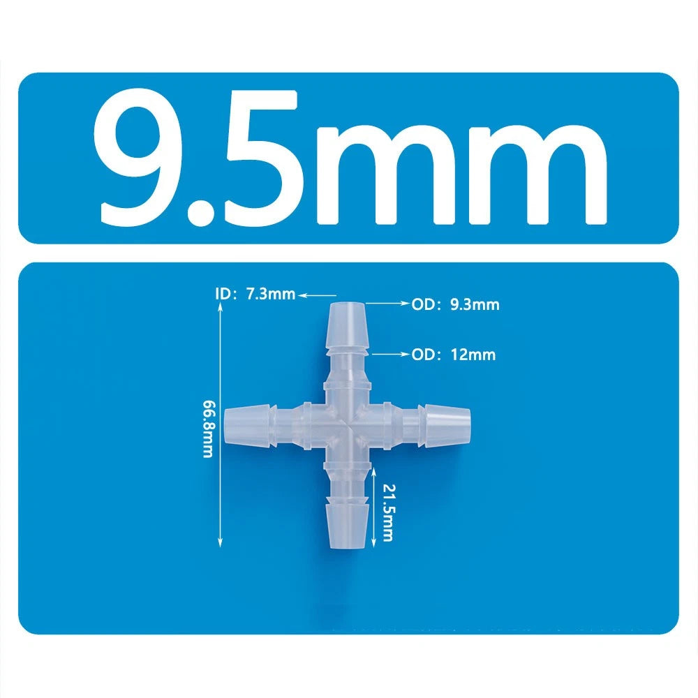 X Piece & Side 4-Way Plastic Hose Pipe Connector — Water Oil Gas Air Joiner