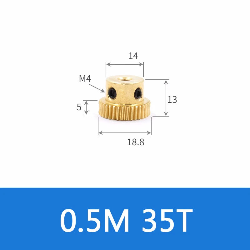 Brass Worm Wheel Gear 0.5/0.8/1/1.5 Module Transmission Gear Worm Rod Gear Shaft